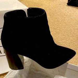 Black suede bootie